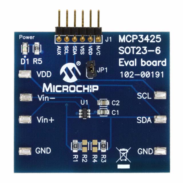 MCP3425EV Microchip Technology  Cartes d'évaluation - Convertisseurs analogique-numérique (CAN)